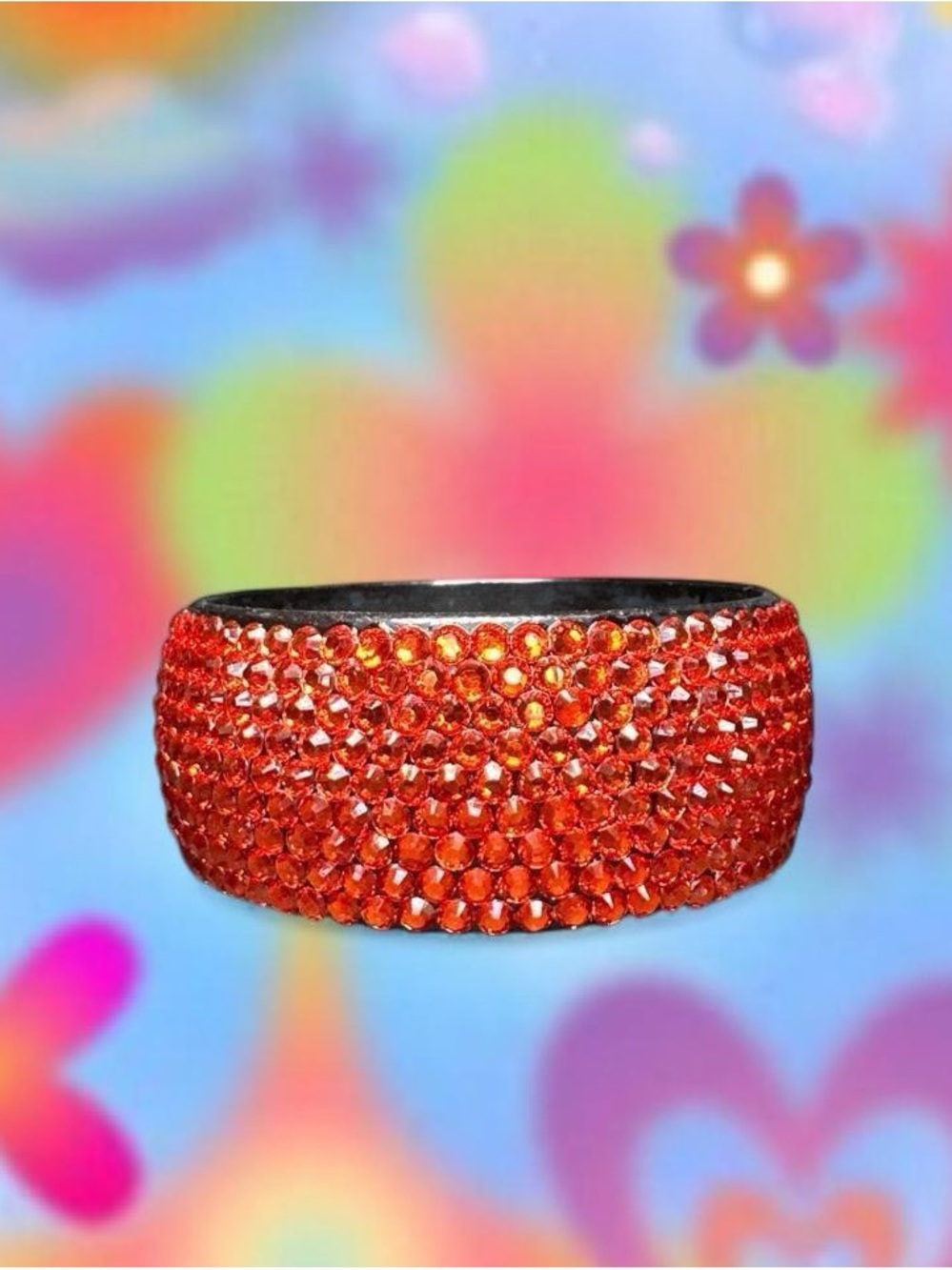 Red Crystal Bangle Bracelet